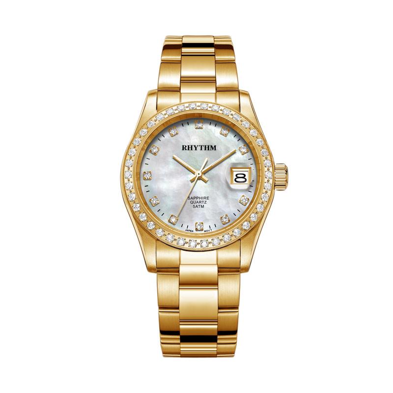 Rhythm – Rhythm RQ1619S 04 Stainless Jam Tangan Pria – Gold White