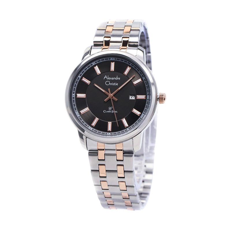 Alexandre Christie – Alexandre Christie 8511 Stainless Steel Jam Tangan Pria – Black Rosegold