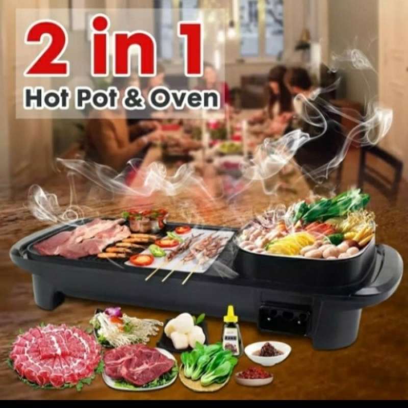 Jual ORIGINAL BBQ HOT POT 2 IN 1 ELECTRIC HOTPOT AND GRILL PANGGANGAN ELEKTRIK Di Seller