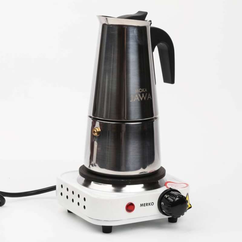 Jual Kompor Listrik Mini Hot Plate W Mokapot Coffee Maker Paket Duo Jawa Putih Di Seller
