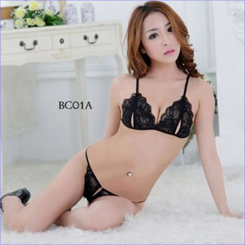 Jual Bh G String Sexy Lingerie Bra Cd Seksi Lace Dalaman Wanita Hitam Bc A Di Seller Big Star