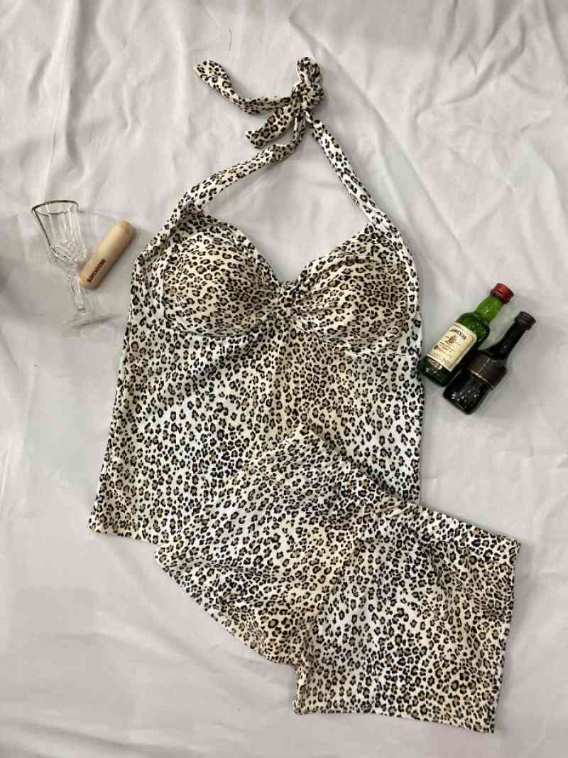 Jual Gratis Ongkir Leopard Bikini Set Bikini Rok Tankini Baju