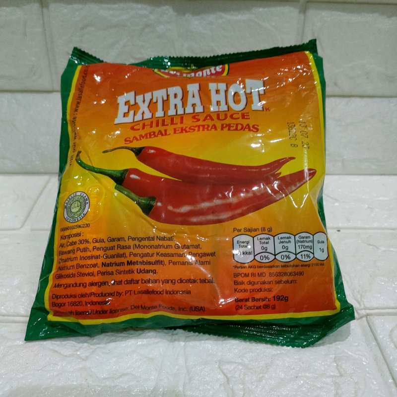 Jual DELMONTE SAUS SAMBAL EXTRA HOT SACHET Di Seller JAGAT FROZEN FOOD Grogol Utara Kota