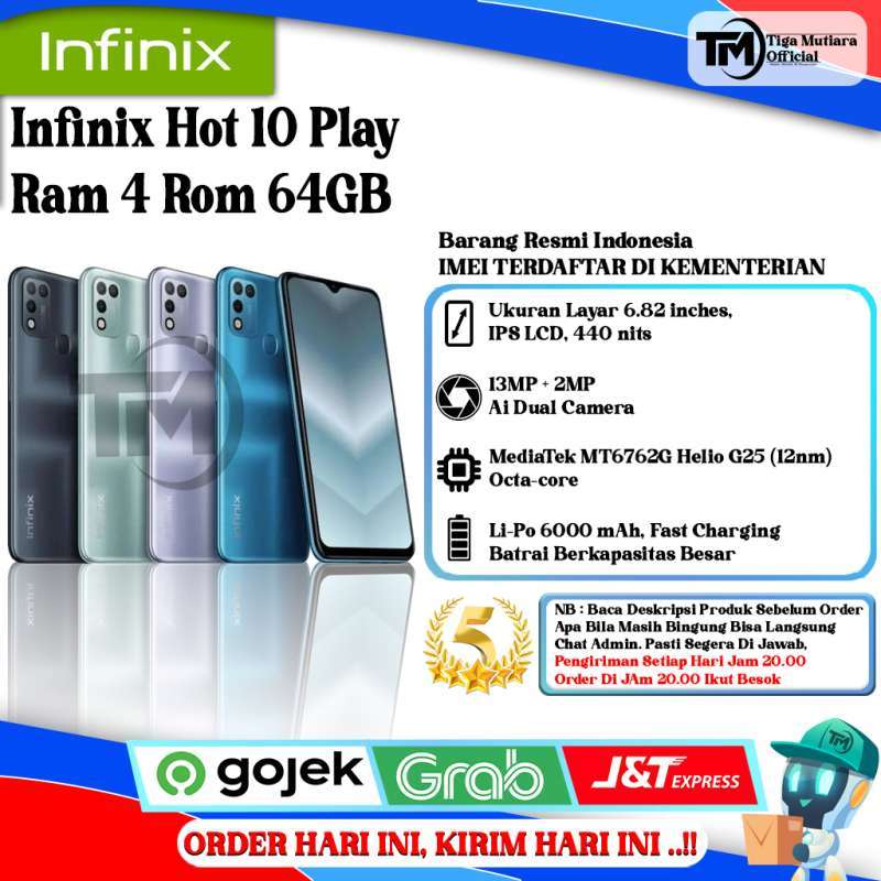 Jual Infinix Hot 10Play Ram 4 Rom 64GB Ex Pernah Pakai Di Seller Mutiara Flasher Embong