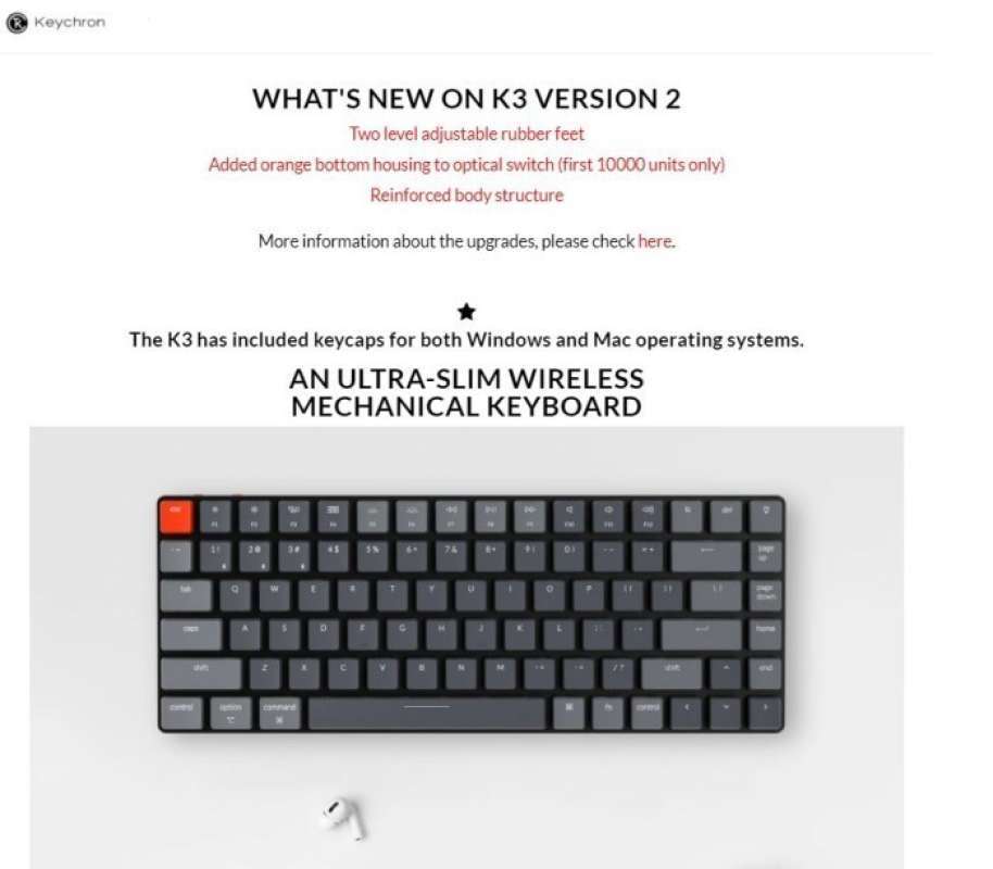 Jual Keychron K Version Hot Swappable Rgb Backlight Optical Brown Switch Di Seller New Vision