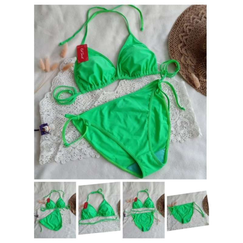 Jual Gratis Ongkir Bk 3301R Xo Hijau Terang Bikini Pantai Segitiga