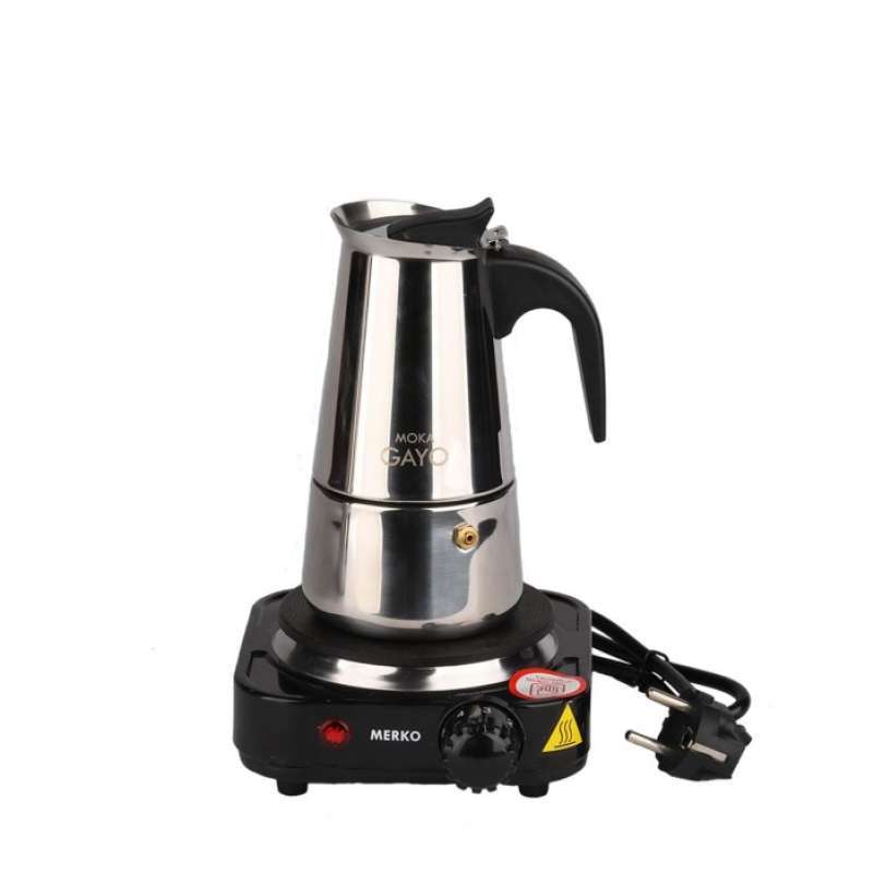 Jual Kompor Listrik Mini Hot Plate W Mokapot Coffee Maker Paket Duo Jawa Putih Di Seller