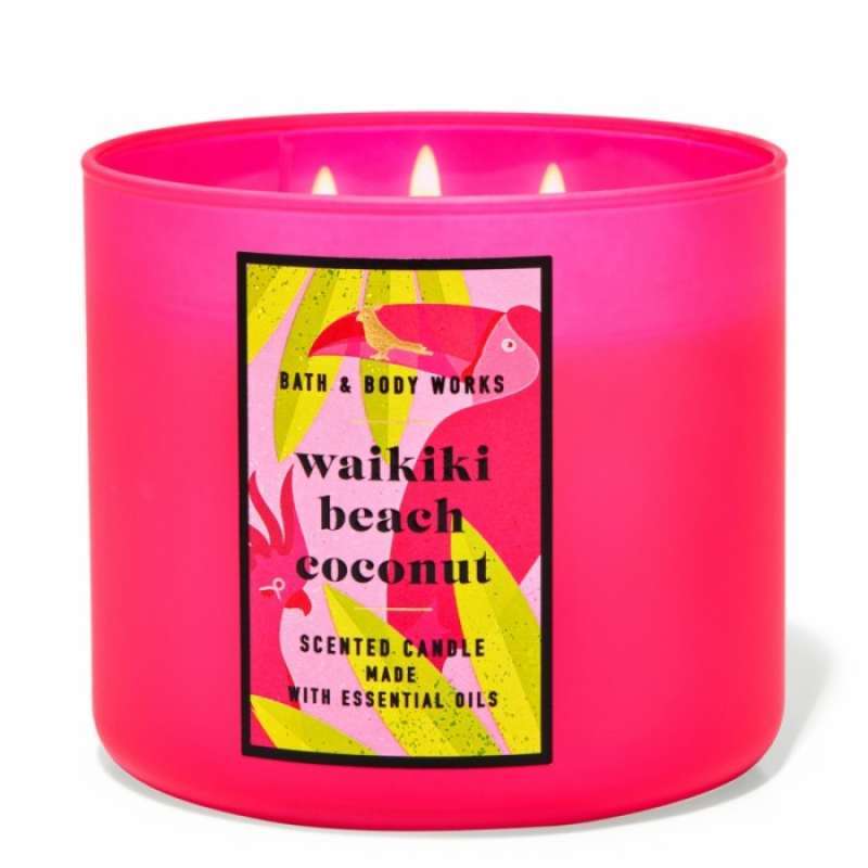 Jual BATH BODY WORKS BBW 3 WICK CANDLE WAIKIKI BEACH COCONUT Di
