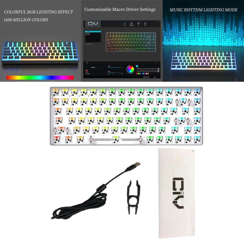 Promo Ciy Modular Mechanical Keyboard Pin Pin Hot Swappable Million Color RGB Lights