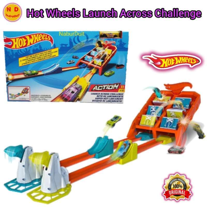 Promo Hot Wheels Track Launch Across Challenge 2 Jalur Ori Mattel Hotwheels Diskon 50 Di Seller