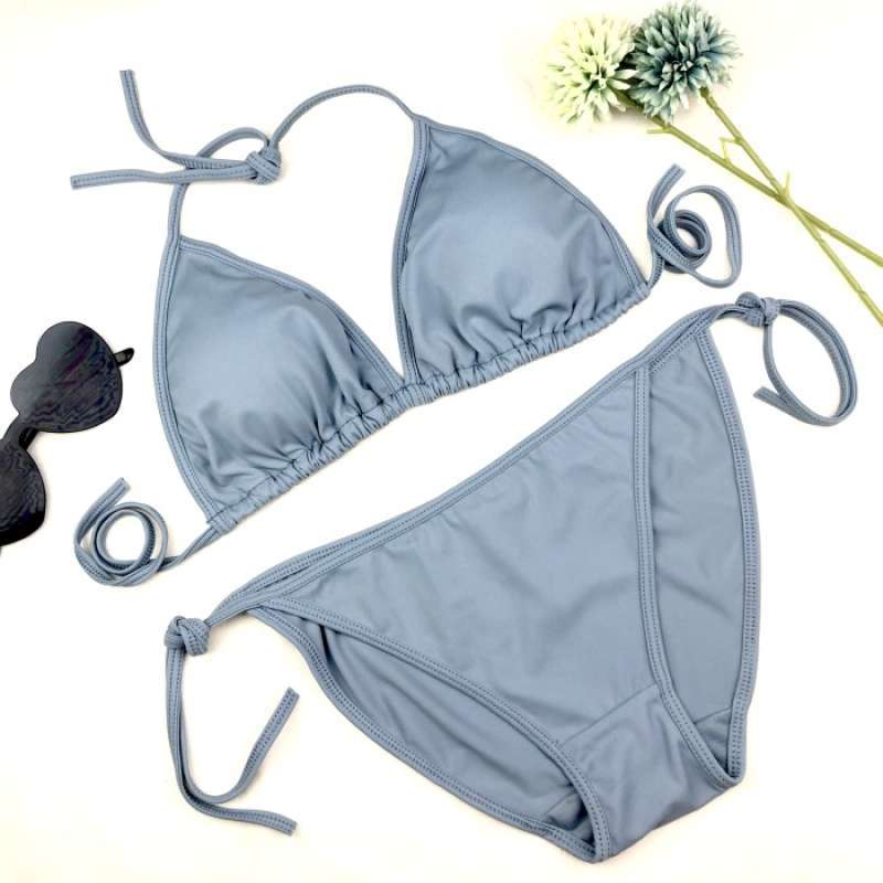 Promo Gratis Ongkir Kai Grey Color Bikini Set Bikini Pantai Baju