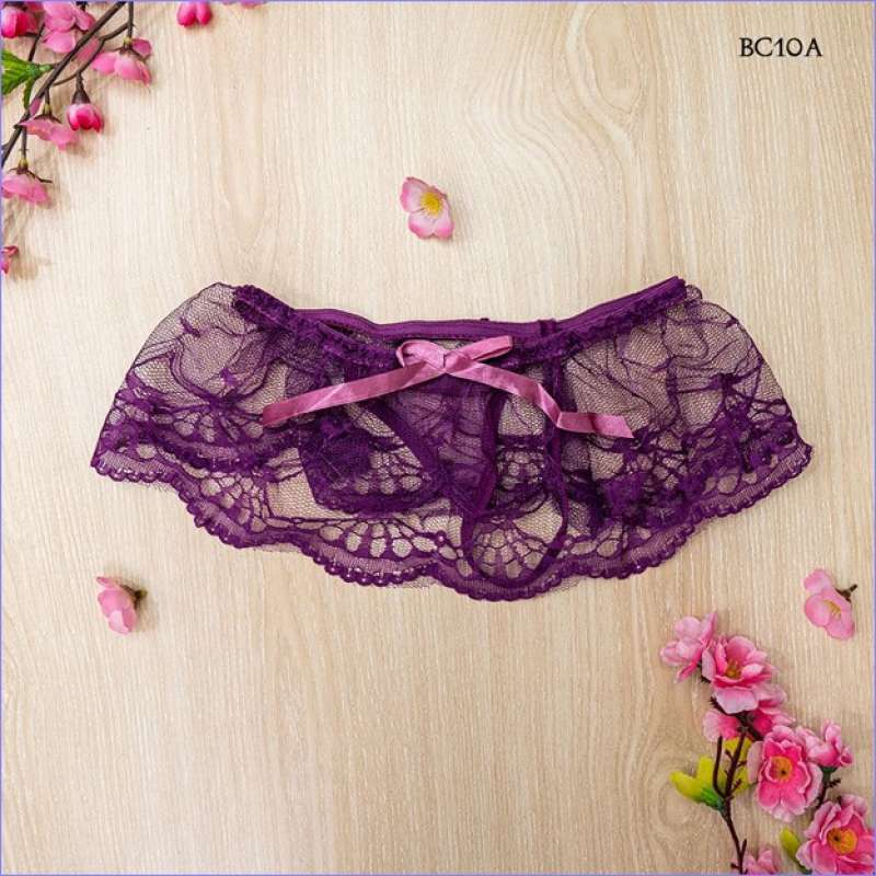 Promo Dalaman Wanita Bra Cd G String Sexy Bikini Ungu Bc A Diskon