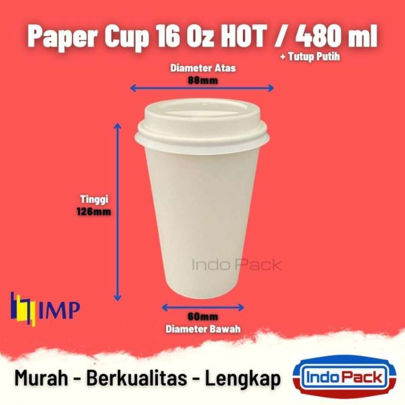 Jual Paper Cup Oz Ml Hot Tutup Pcs Gelas Kertas Teh Panas Di Seller Indo Pack