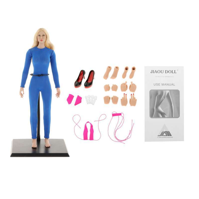 Promo 1 6 Female Naked Body Head Sculpture Accessory Pose Able Action Figure Blue Diskon 23 Di