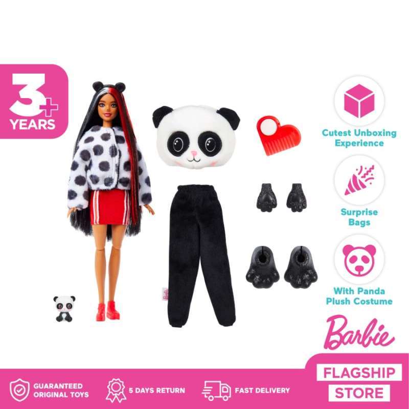 Jual Barbie Cutie Reveal Doll With Panda Plush Costume Mainan Boneka