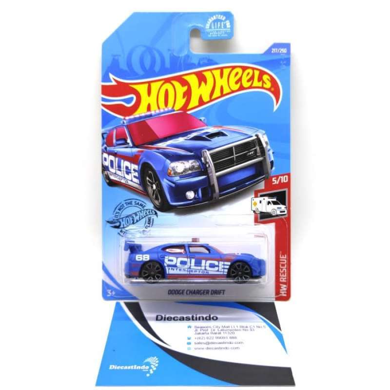 Jual Premium Hotwheels Hot Wheels DODGE CHARGER DRIFT HW RESCUE Police Biru Murah Di Seller