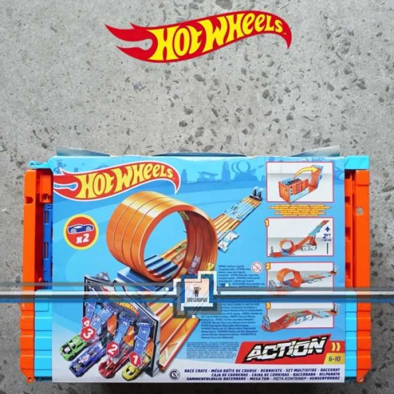 Promo Hot Wheels Track Builder Race Crate Roll Out Raceway Hotwheels Jalur Diskon Di