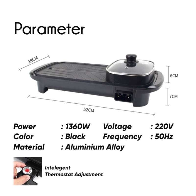 Jual Jual In Bbq Grill Hot Pot Hotpot Shabu Sukiyaki Electric Electrical Besar Model A Di