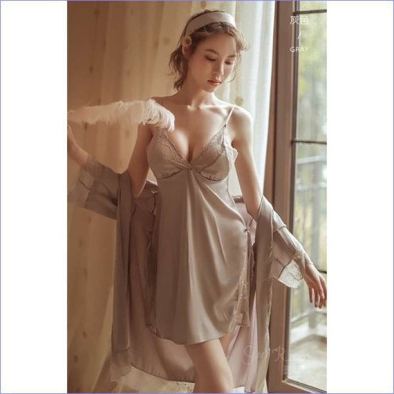 Jual Bt Babydoll Dress Lingerie Seksi Open Side Satin Caelyn Trim