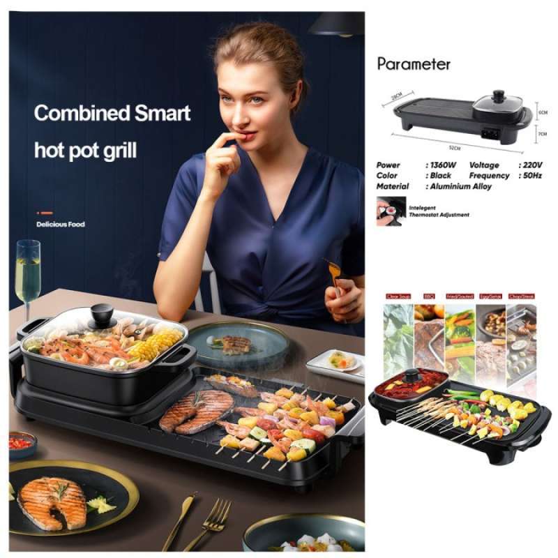 Promo In Bbq Grill Hot Pot Hotpot Shabu Sukiyaki Electric Electrical Besar Model A Diskon