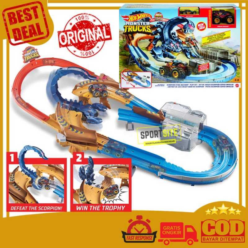 Jual Hot Wheels Monster Trucks Scorpion Sting Raceway Track Playset Mobil Di Seller Sportsite