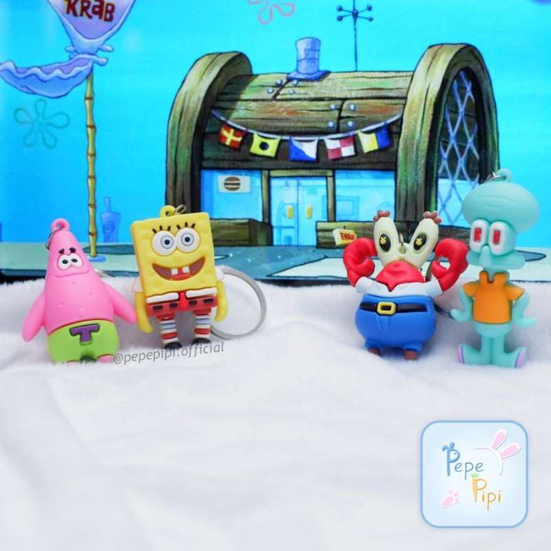 Jual Gantungan Kunci Spongebob Patrick Squidward Mr Krabs Bikini Bottom
