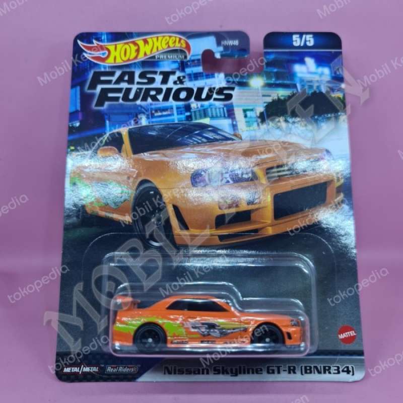Promo Hot Wheels Premium Fast Furious Nissan Skyline GT R BNR Orange Diskon Di Seller