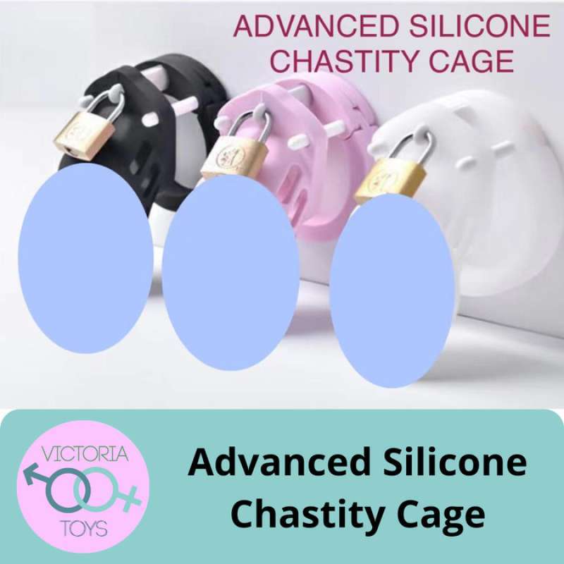 Promo Advanced Silicone Chastity Cage Alat Bantu Pemuas Sex Toys Pria Wanita Diskon Di