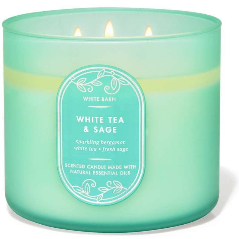 Promo Bath Body Works Bbw White Tea Sage Wick Candle G