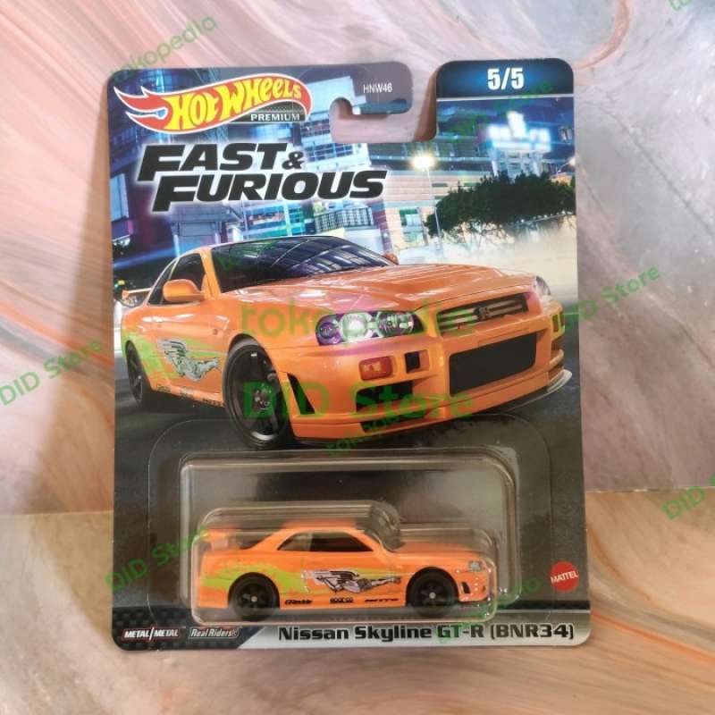 Promo Hot Wheels Premium Nissan Skyline Gtr Bnr Oren Fast Furious R