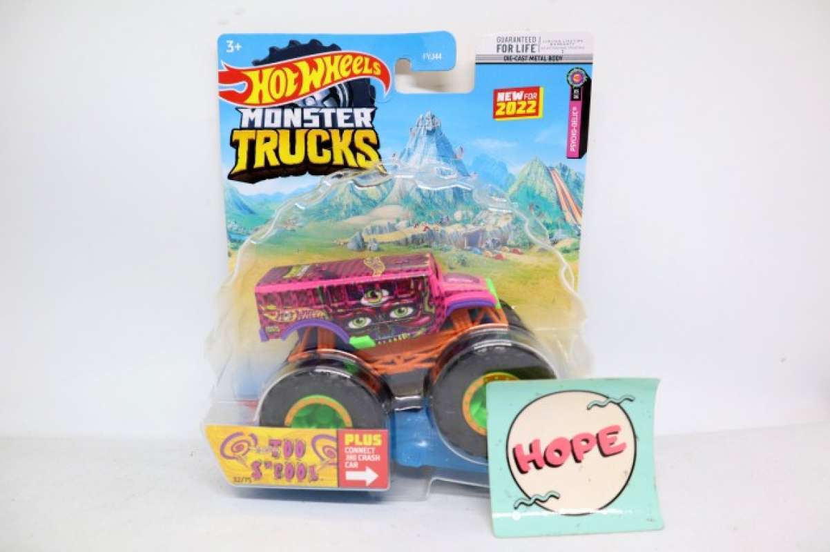 Promo HOT WHEELS MONSTER TRUCKS TOO S COOL SKALA 64 MATTEL LUTOFIA Kuning Diskon 50 Di
