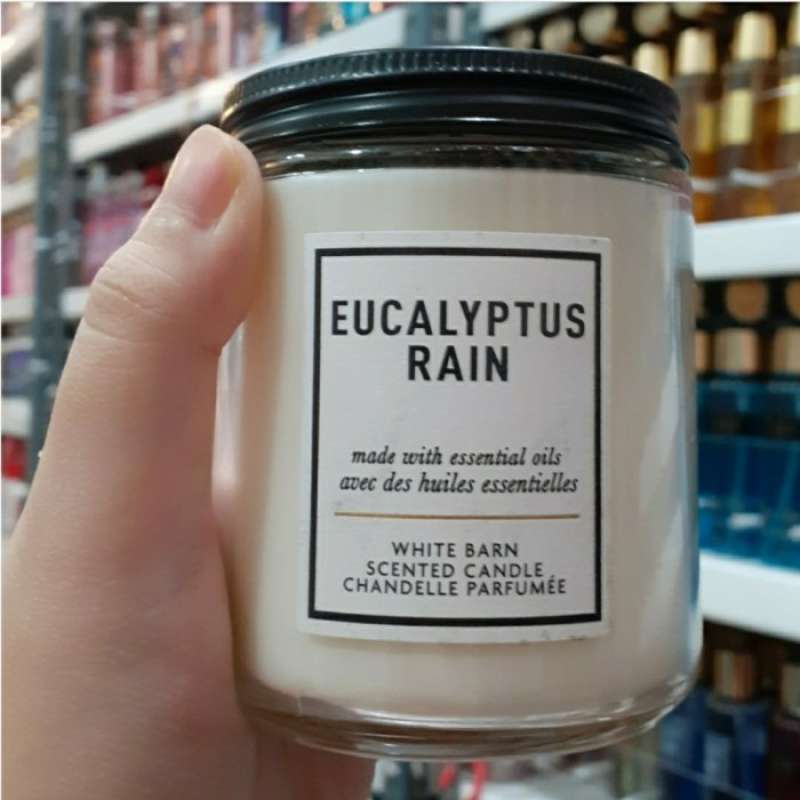 Promo Bath Body Works Bbw Eucalyptus Rain Wick Medium Candle Diskon