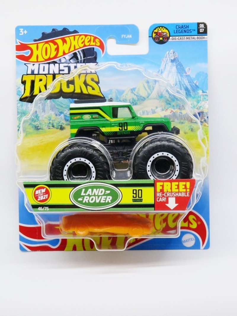Promo Hot Wheels Monster Trucks Land Rover Defender Hijau Diskon Di Seller Qairina