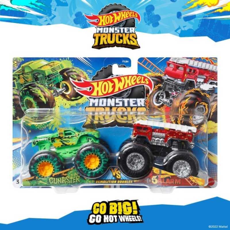 Promo Hot Wheels Monster Trucks Alarm Ultimate Fire Truck Mattel Lutofia Gunkster Alr