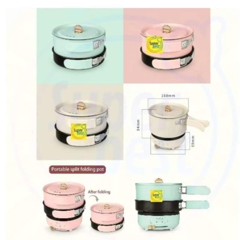 Promo Nathome Electric Hot Pot Fry Pan Steam Pot Panci Elektrik L Hotpot Terbaik Merah Muda