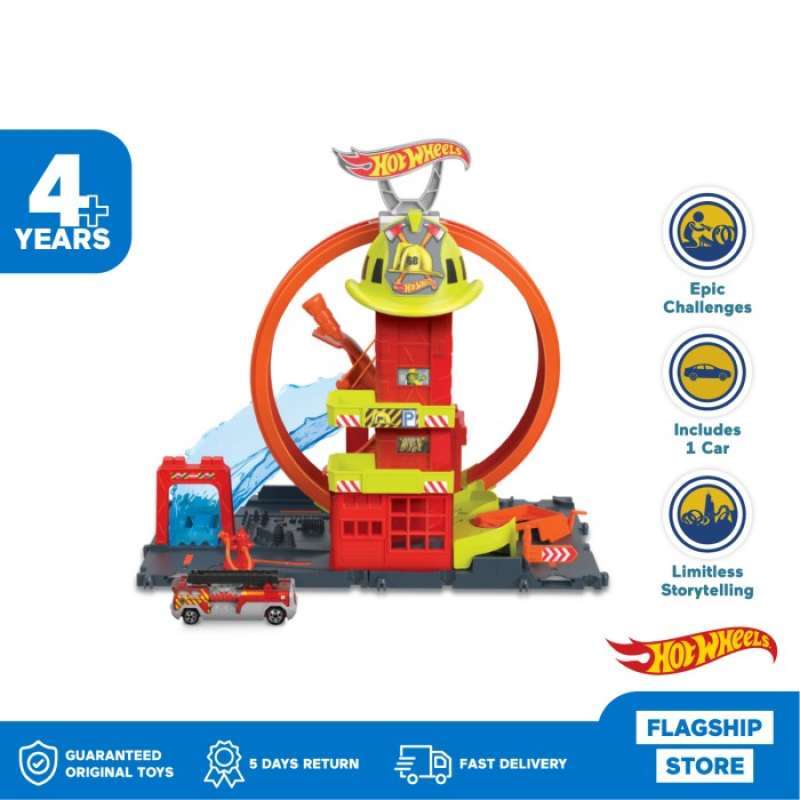 Jual Hot Wheels City Super Loop Fire Station Playset Mainan Trek Mobil Di Seller Velvet Store
