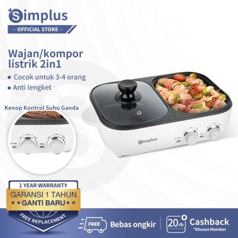 Jual Simplus Panci Wajan Listrik In Bbq Pan Shabu Shabu Hot Pot Grill Di Seller Circlet