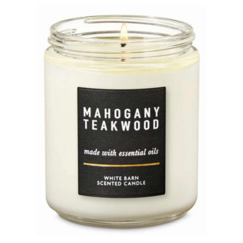 Promo Bath Body Works Bbw Single Wick Candle Mahogany Teakwood