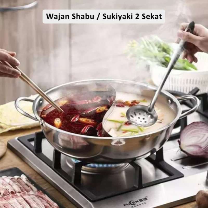 Promo Steamboat 2 Sekat Shabu Sukiyaki Kuah Panci Hot Pot Stainless Diskon 23 Di Seller