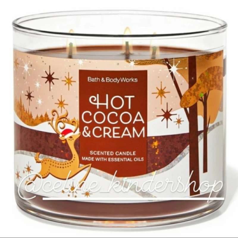 Promo Bath And Body Works Hot Cocoa And Cream 3 Wick Candle Besar Diskon 33 Di Seller Wijaya