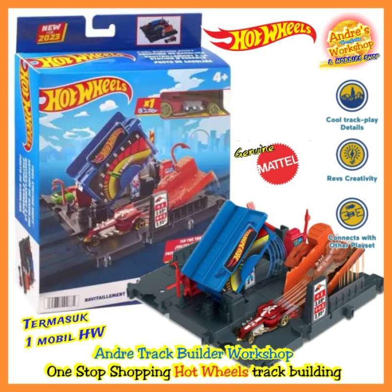 Promo Hotwheels Track Fuel Station Shift Ori Mattel Hot Wheels City Trackset Diskon Di