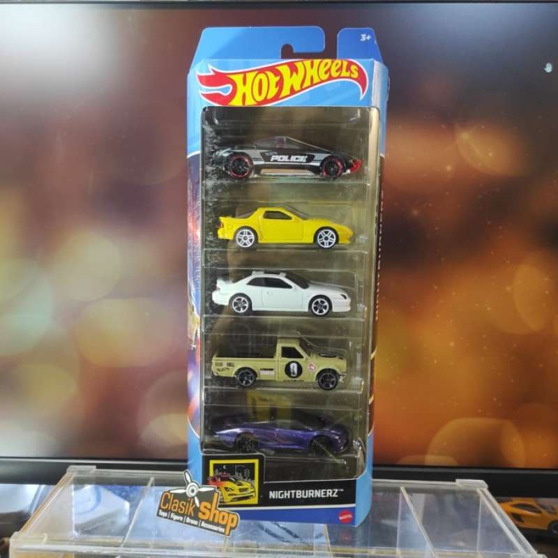 Promo HOT WHEELS GIFT PACK 5 NIGHTBURNERZ DATSUN 620 MAZDA PRELUDE LUTOFIA Motor Show Diskon