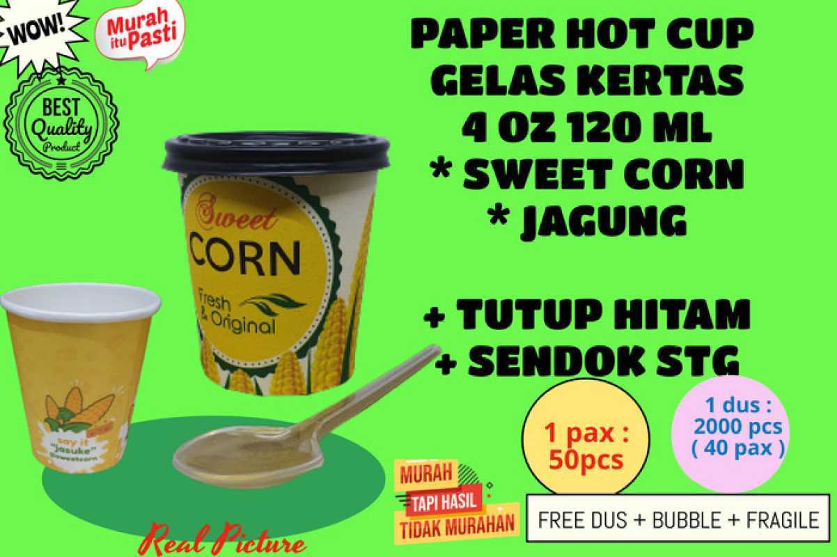 Promo Paket Paper Hot Cup Gelas Kertas Oz Ml Tutup Sendok Stg Putih Diskon Di Seller