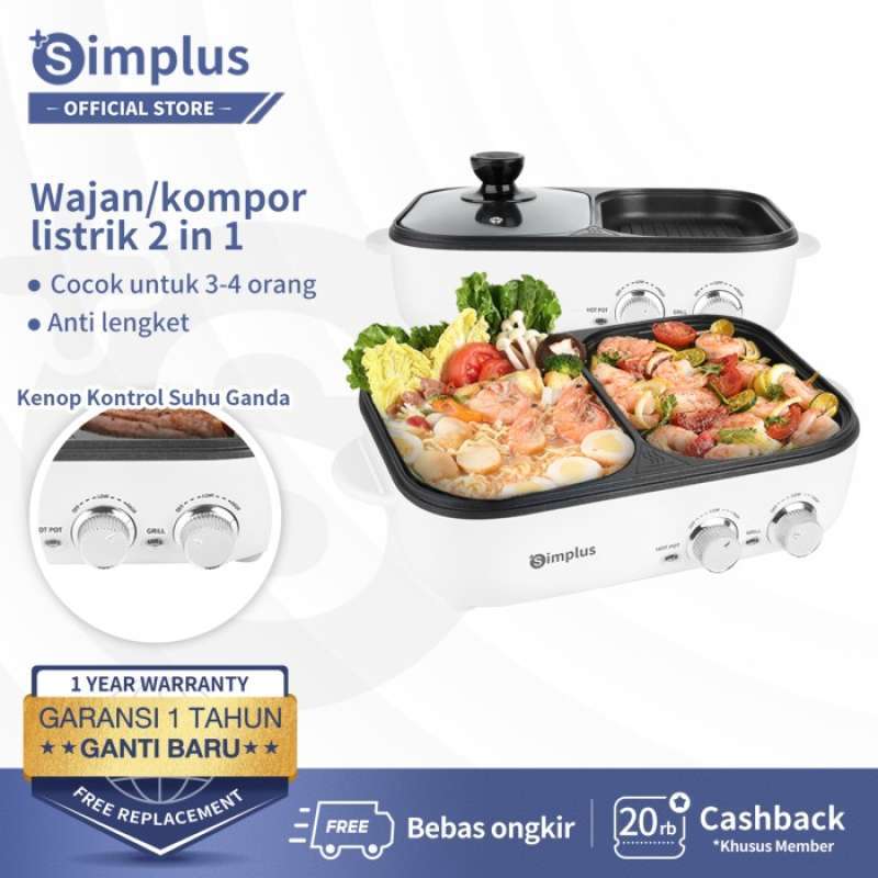 Jual Simplus Panci Listrik Hot Pot Bbq Serbaguna 2in1 Wajan Alat Satuan Di Seller Circlet
