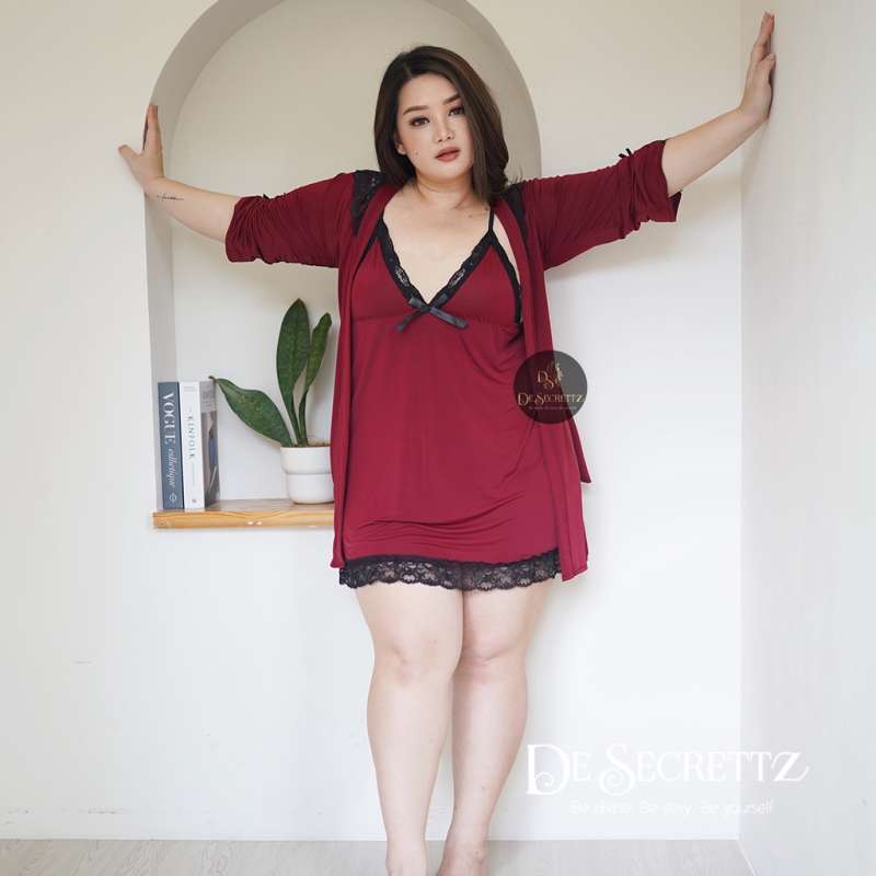 Promo DeSecrettz VICTORIA Baju Tidur Wanita Dewasa Model Lingerie Big Size Includes Kimono