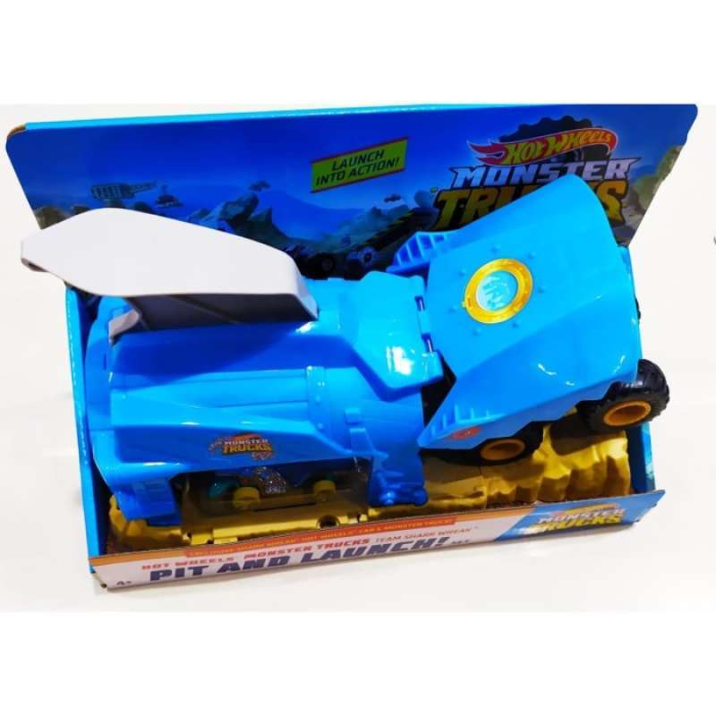 Promo Hot Wheels Monster Trucks Team Shark Wreak Pit And Launch Set Diskon 23 Di Seller