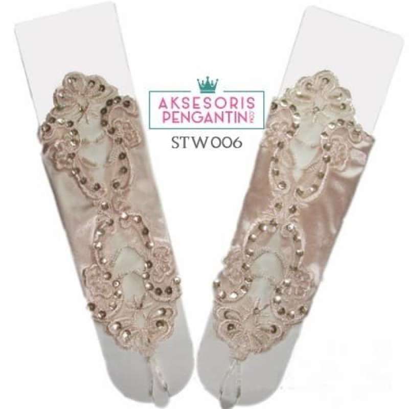 Jual Sarung Tangan Pesta Nude Warna Kulit Wedding Gloves Wanita Stw