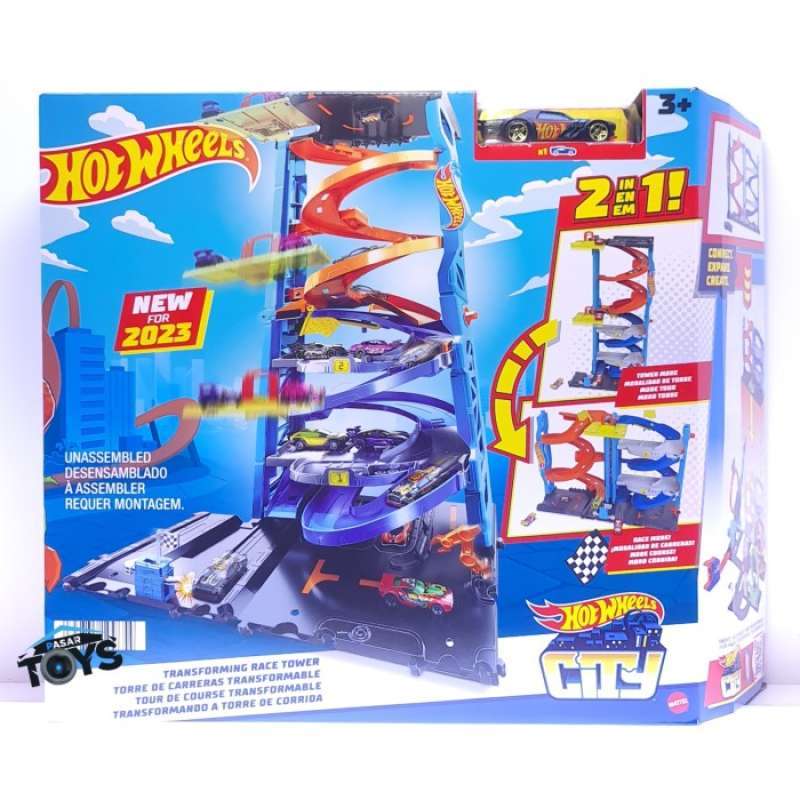 Promo Hot Wheels City Transforming Race Tower Playset Diskon Di