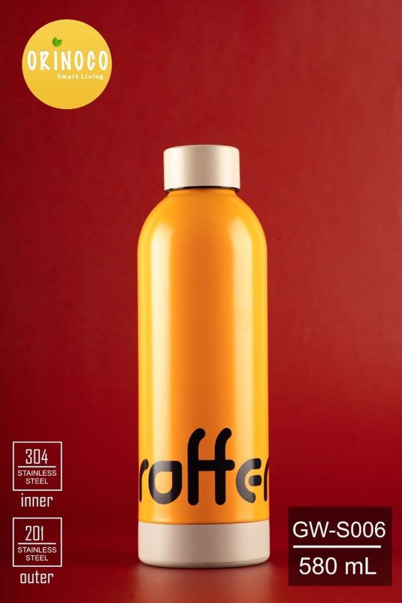 Promo Noco Botol Minum Thermos Sus Gw S Vacuum Flask Ml Hot Cold White Orange Diskon