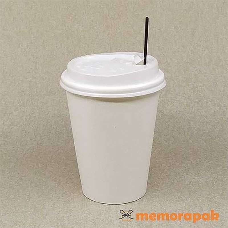 Promo Paper Cup Oz Hot Cup Tutup Putih Stirrer Diskon Di Seller Anabel Storee